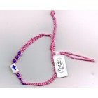 Threaded Bracelet With Cross Bead - Pink